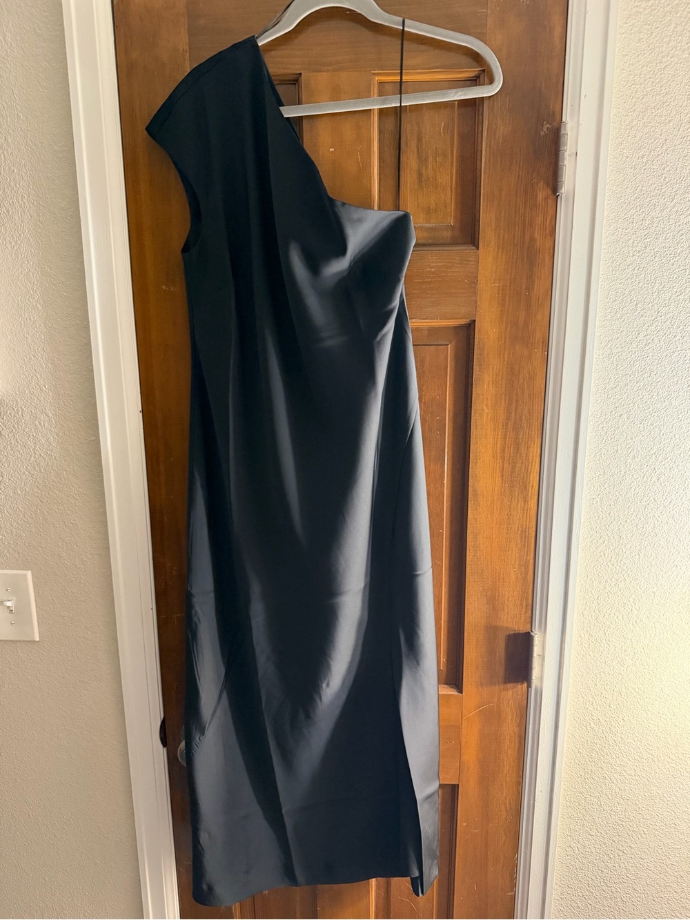 NWT Banana Republic Black One-Shoulder Satin Dress